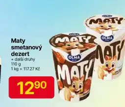 Hruška MATY Smetanový dezert nabídka