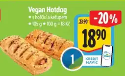 Albert Vegan hotdog nabídka