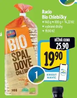 Albert RACIO Bio chlebíčky nabídka