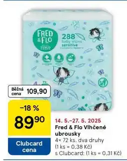 Tesco Fred Flo Vlhčené ubrousky nabídka