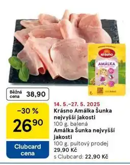 Tesco KRÁSNO AMÁLKA, ŠUNKA NEJVYŠŠÍ JAKOSTI nabídka