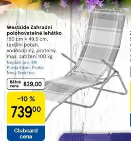 Tesco Westside Zahradní polohovatelné lehátko nabídka