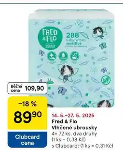 Tesco Fred Flo Vlhčené ubrousky nabídka