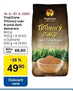 Tesco TropiCane Třtinový cukr krystal dark demerara nabídka