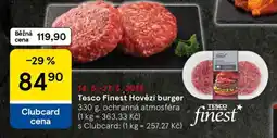 Tesco Tesco Finest Hovězí burger nabídka