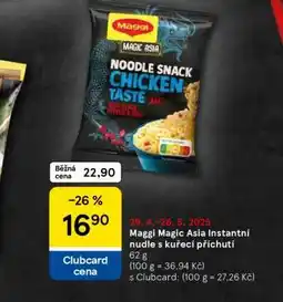Tesco Maggi Magic Asia Instantní nudle s kuřecí příchutí nabídka
