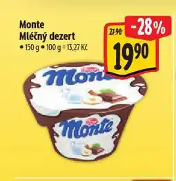 Albert Monte mléčný dezert nabídka