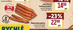 Billa Řeznické párky nabídka