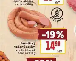 Billa Javořický točený salám nabídka