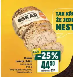 Billa Oskar lněný chléb nabídka