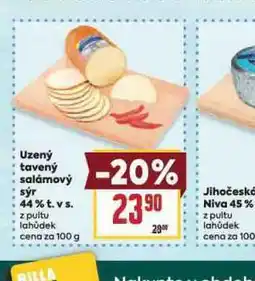 Billa Uzený tavený salámový sýr 44% nabídka