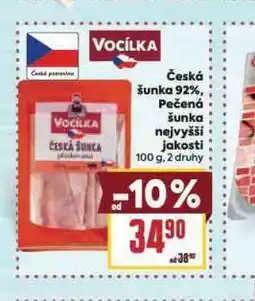 Billa Česká šunka 92% nabídka