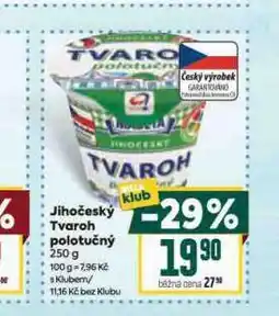 Billa Jihočeský tvaroh polotučný nabídka
