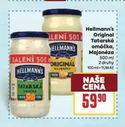 Billa Hellmann´s tatarská omáčka, majonéza nabídka