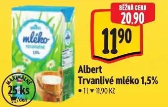 Albert Albert Trvanlivé mléko 1,5% nabídka