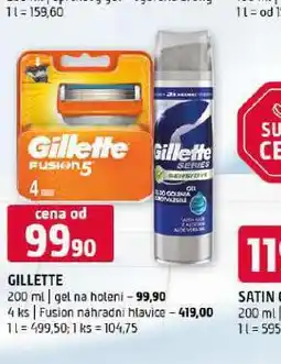 Terno Gillette gel na holení nabídka