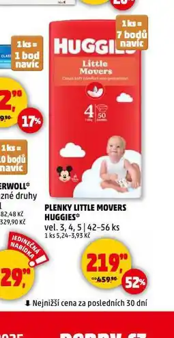 Penny Market Huggies plenky little movers nabídka