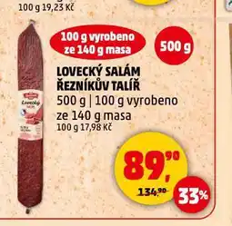 Penny Market Lovecký salám nabídka