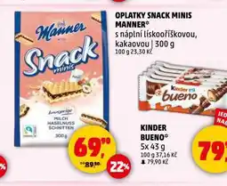 Penny Market Oplatky snack minis manner nabídka
