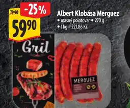 Albert Albert Klobása Merguez nabídka
