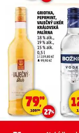 Penny Market Griotka, pepermint, vaječný likér královská palírna nabídka
