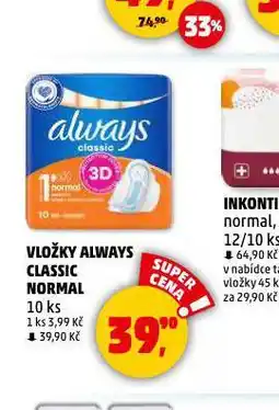 Penny Market Always dámské vložky nabídka