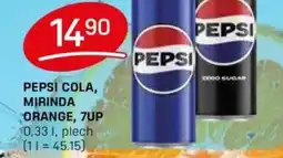 Flop PEPSI Cola, MIRINDA ORANGE, 7UP nabídka