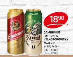 Flop Gambrinus Patron 12, Velkopopovický Kozel 11 nabídka