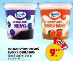 Penny Market SMETANOVÝ DVOUVRSTVÝ OVOCNÝ JOGURT BONI různé druhy, 145 g nabídka