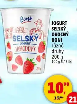 Penny Market JOGURT SELSKÝ OVOCNÝ BONI různé druhy, 200 g nabídka