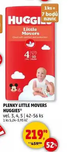 Penny Market PLENKY LITTLE MOVERS HUGGIES vel. 3, 4, 5, 42-56 ks nabídka