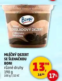 Penny Market MLÉČNÝ DEZERT SE ŠLEHAČKOU BONI různé druhy, 190 g nabídka