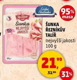 Penny Market ŠUNKA ŘEZNÍKŮV TALÍŘ nejvyšší jakosti, 100 g nabídka