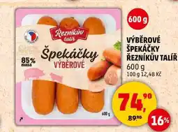 Penny Market VÝBĚROVÉ ŠPEKÁČKY ŘEZNÍKŮV TALÍŘ, 600 g nabídka