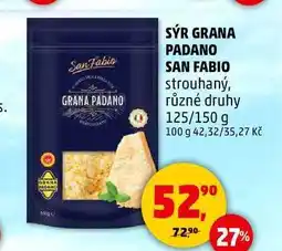 Penny Market SÝR GRANA PADANO SAN FABIO strouhaný, různé druhy, 125/150 g nabídka