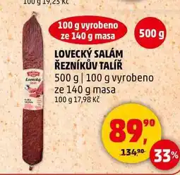 Penny Market LOVECKÝ SALÁM ŘEZNÍKŮV TALÍŘ, 500 g nabídka