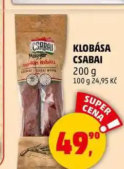 Penny Market KLOBÁSA CSABAI, 200 g nabídka