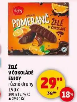 Penny Market ŽELÉ V ČOKOLÁDĚ ENJOY různé druhy, 190 g nabídka