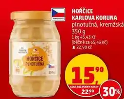 Penny Market HOŘČICE KARLOVA KORUNA plnotučná, kremžská, 350 g nabídka