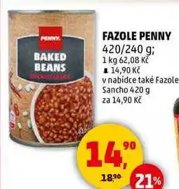 Penny Market FAZOLE PENNY, 420/240 g nabídka