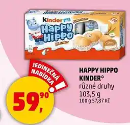 Penny Market HAPPY HIPPO KINDER různé druhy, 103,5 g nabídka