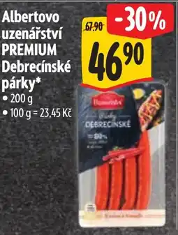 Albert Albertovo uzenářství Premium Debrecínské párky nabídka
