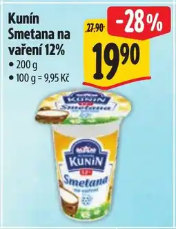 Albert Kunin Smetana na vaření 12% nabídka