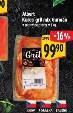 Albert Kuřecí gril mix gurmán nabídka
