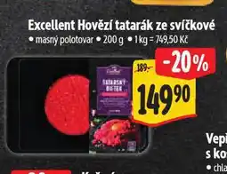 Albert Hovězí tatarák ze svíčkové nabídka