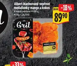 Albert Marinované vepřvé medailonky mango a kokos nabídka