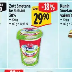 Albert Zott smetana ke šlehání 30% nabídka