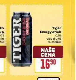 Billa Tiger energy drink nabídka