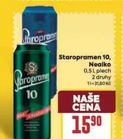 Billa Pivo staropramen nealko nabídka