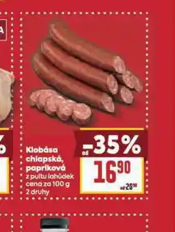 Billa Klobása papriková nabídka